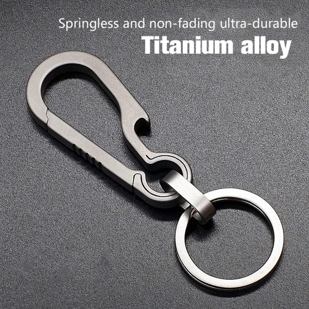 1PC Titan Legierung Schlüsselbund Schnalle Schlüssel Ring Auto Zugriffs Taille Hängende Kette Ring Schnallen Opener Outdoor-Tool