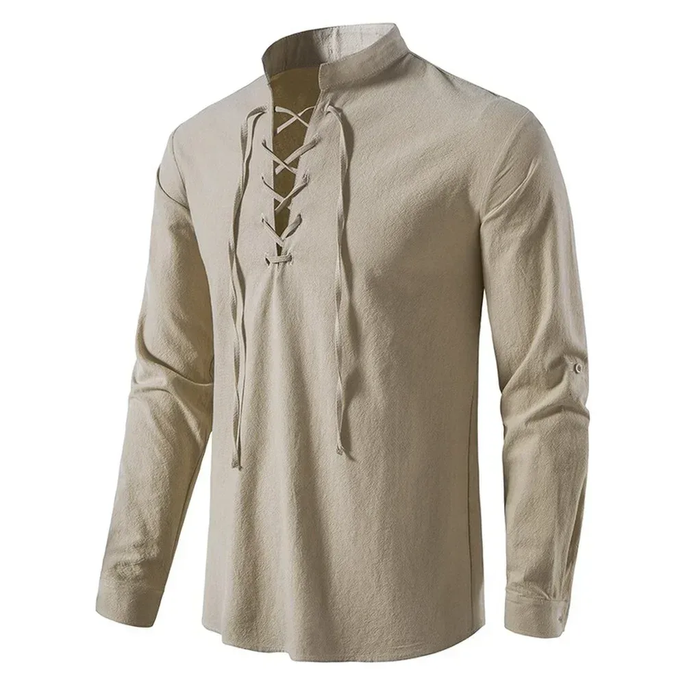 Neue männer Casual Bluse Baumwolle Leinen Hemd Tops Langarm T-shirt Frühling Herbst Schräge Knopfleiste Vintage Yoga Shirts