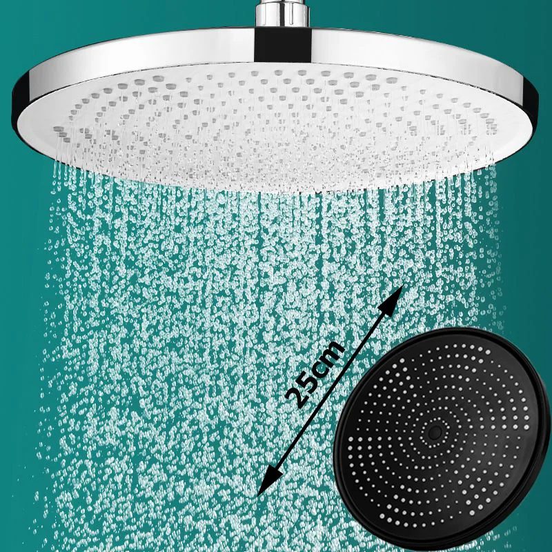Neuer 25CM Druckverstärkter Deckenmontierter Duschkopf mit Supercharge-Technologie, Großer Durchfluss, ABS-Verstärkter Hochdruck-Regenduschkopf