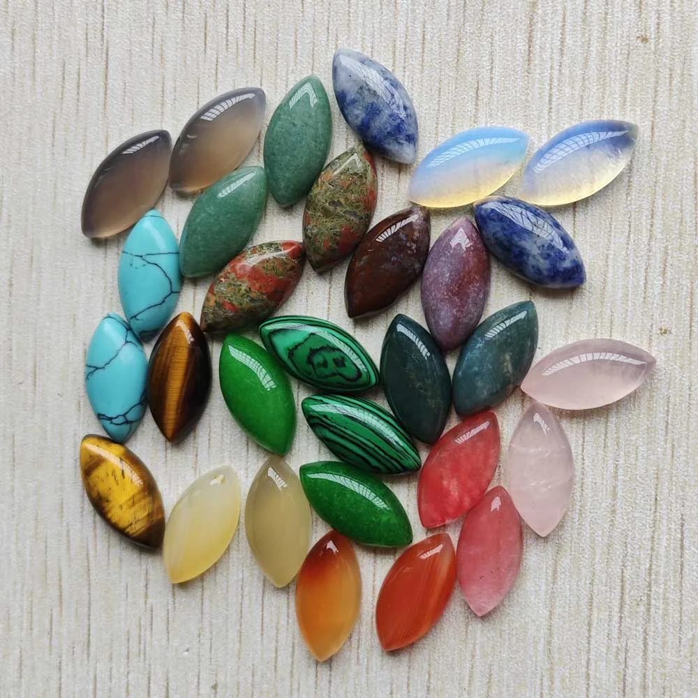 Neue natürliche edelstein mix marquise form cabochon perlen 10x20mm für Schmuck Zubehör machen kostenloser versand Großhandel 30 teile/los