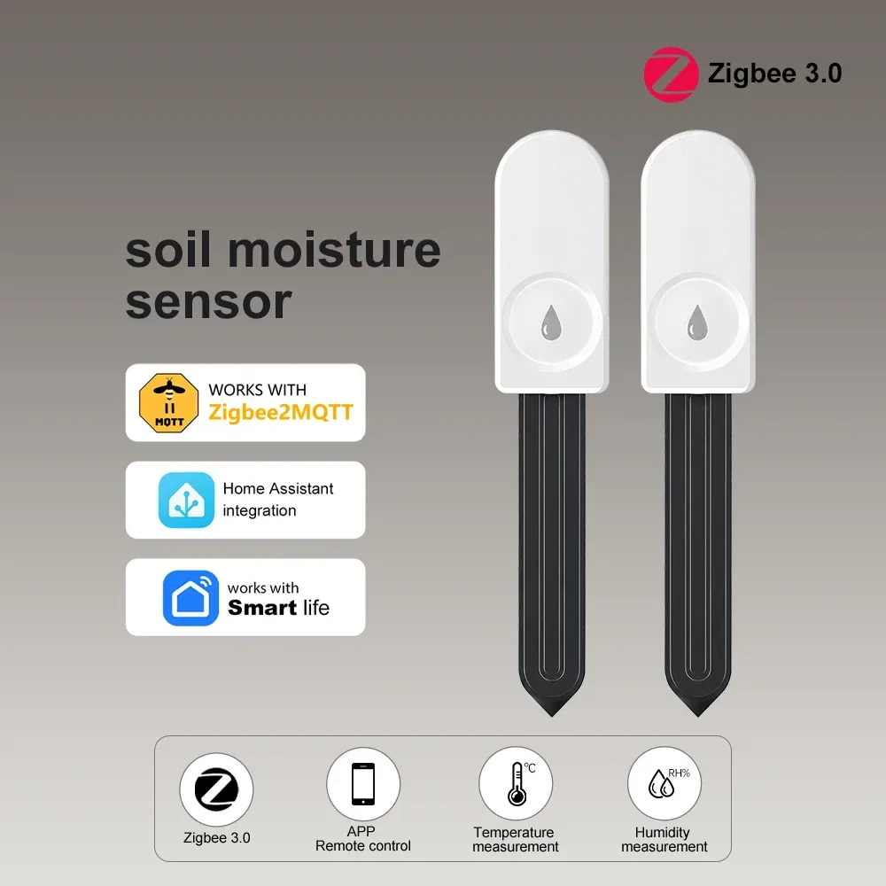ZigBee Bodenfeuchtigkeitstester Feuchtigkeitsmesser für Bauernhof, Rasen, Pflanzen, Blumen Bodenmonitor Sensor Hygrometer Praktisches Gartengerät