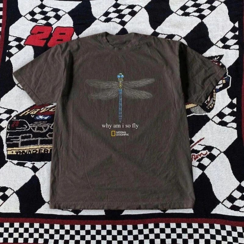 National Geographic Dragonfly T-Shirt Why Am I So Fly Graphic Unisex S-4XL Sommer Neues Damen Vintage T-Shirt