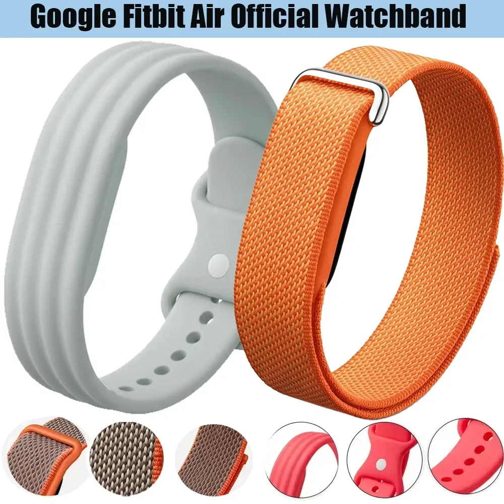 Sportliches Nylon+Silikon-Schlaufenarmband für Google Fitbit Air, offizielles, bequemes, austauschbares Uhrenarmband für Google Fitbit Air-Armband