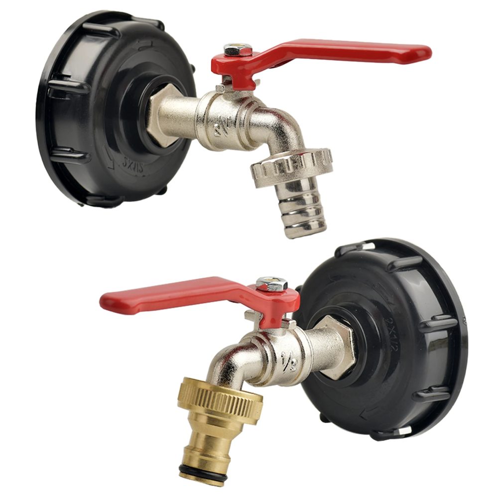 IBC-Tankhahn-Adapter, S60 x 6, grobes Gewinde auf Messing/Legierung, 16 mm, Schnellanschluss, Ersatzventil, Garten, Zuhause, Ventilbeschlag, Wasserhahn
