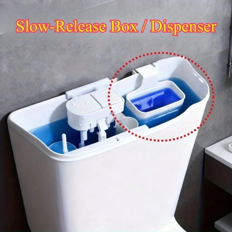 Toiletten-Spenderbox-Ersatzteil, WC-Reiniger-Pufferbox, Hängende Spenderbox mit langsam freigebendem Spender, Verlängert die Reinigungszeit