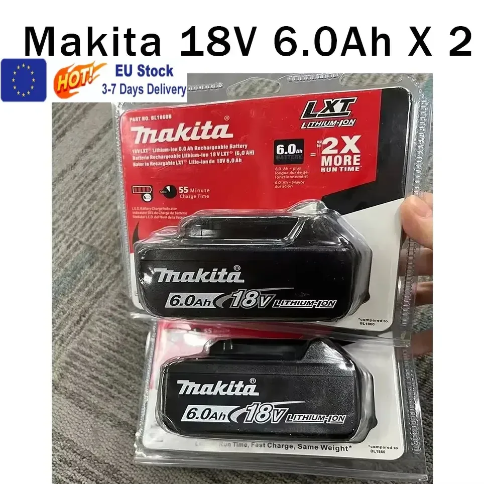Original Makita 18V Makita 6000mAh Lithium-Ionen-Akku 18V Bohrer Ersatzbatterien BL1860 BL1830 BL1850 BL1860B