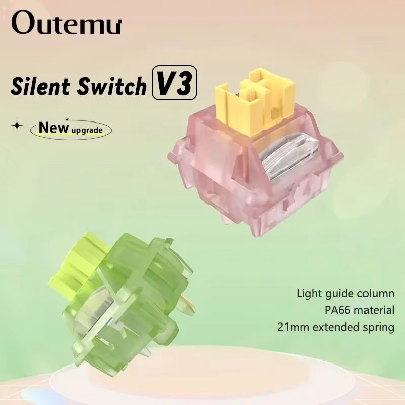 Outemu Silent Peach V3-Schalter Mute Lemon V3-Schalter Mechanische Tastatur Linear Tactile 5-poliger Hot-Swap Pre Lubed PA66 POM-Schalter