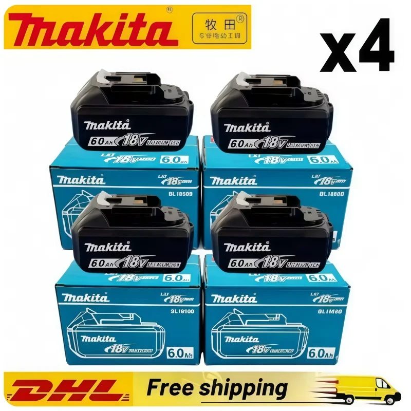100 % Original-Makita-Akku, 18 V 6,0 Ah wiederaufladbarer Akku, ersetzt Makita BL1830B L1840B L1850B L1860B, Akku für Elektrowerkzeuge