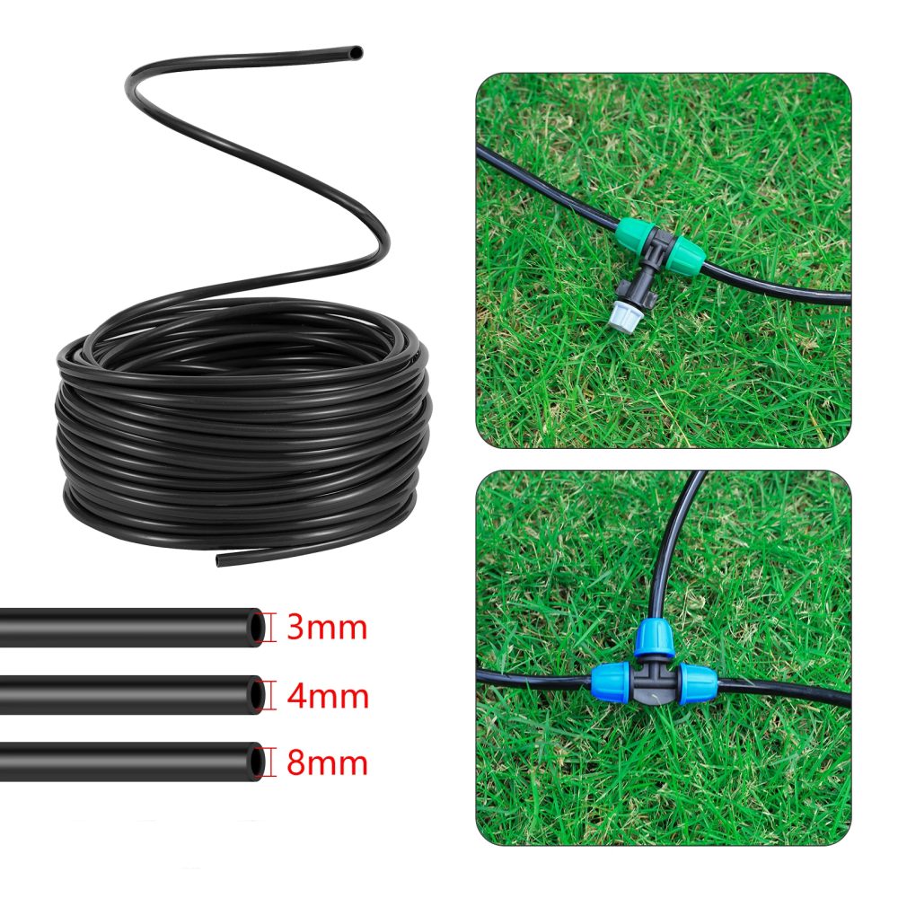 10 Meter 3/5 mm 4/7 mm 8/11 mm PVC-Schlauch Gartenbewässerungsschlauch Tropflandwirtschaft Bewässerung Schwarz Mikrobewässerungsschlauch Rohrschlauch