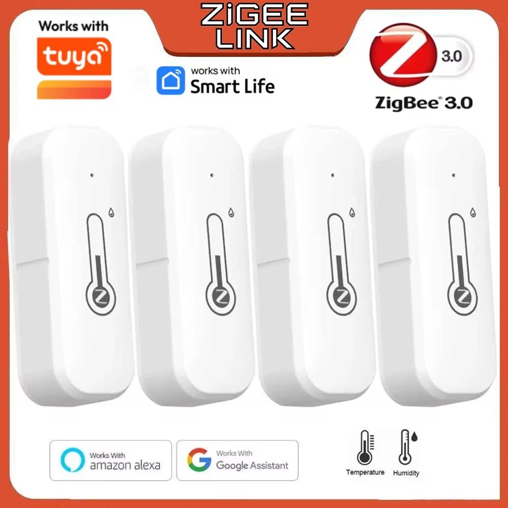Intelligenter Zigbee 3.0 Temperatur- und Feuchtigkeitssensor, kompatibel mit Alexa und Home Assistant, Echtzeit-Tracking, App-Steuerung, Hygrometer, Thermometer