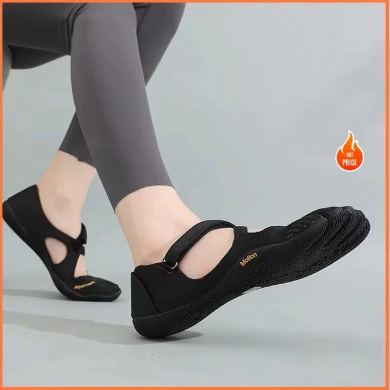 Fünfzehenschuhe für Damen mit verstellbarem Schlaufenriemen - Flache Barfuß-Minimalistische Schuhe für Wandern Yoga Fitnessstudi