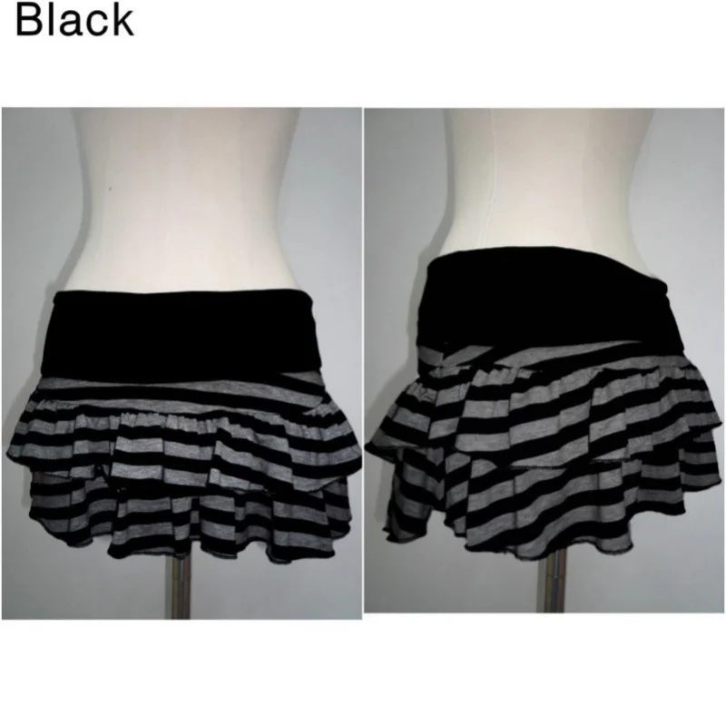 2026 Y2K Sexy Gestreifter Farbblock-Minirock für Damen Koreanischer Japanischer Streetstyle Nischen-Vielseitiger A-Linien-Modeschleier