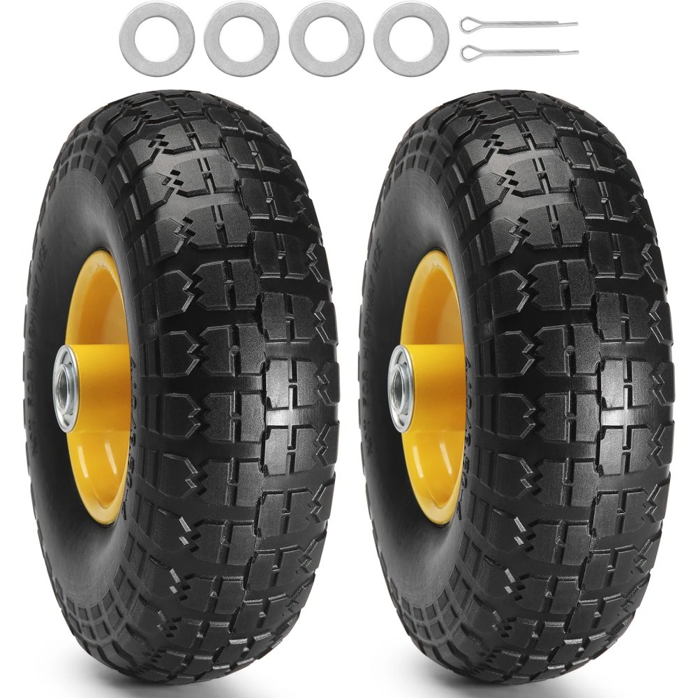 SucceBuy 2er-Pack Solid PU Run-Flat Tire Wheel 10