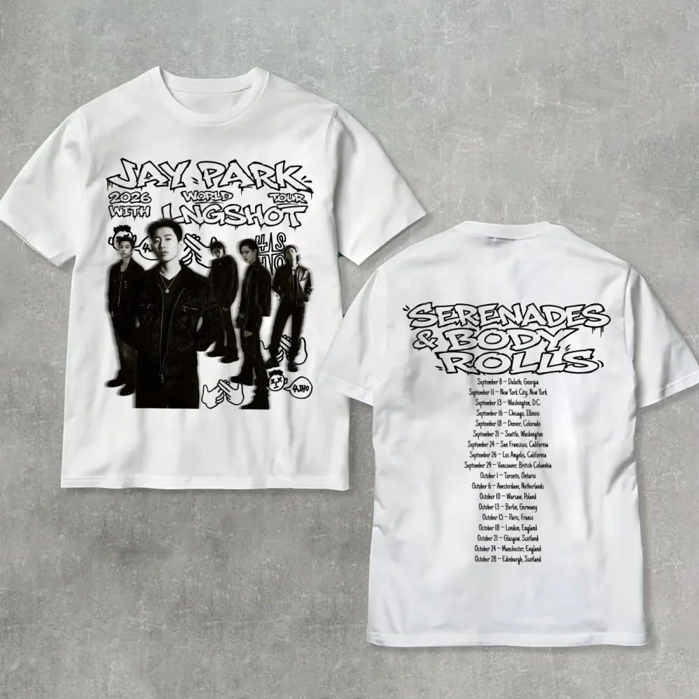 Lngshot 4shoboiz Serenades & Body Rolls Jay Park 2026 World Tour T-Shirt Baumwolle Herren Damen Y2k Oversized T-Shirt Casual Tee