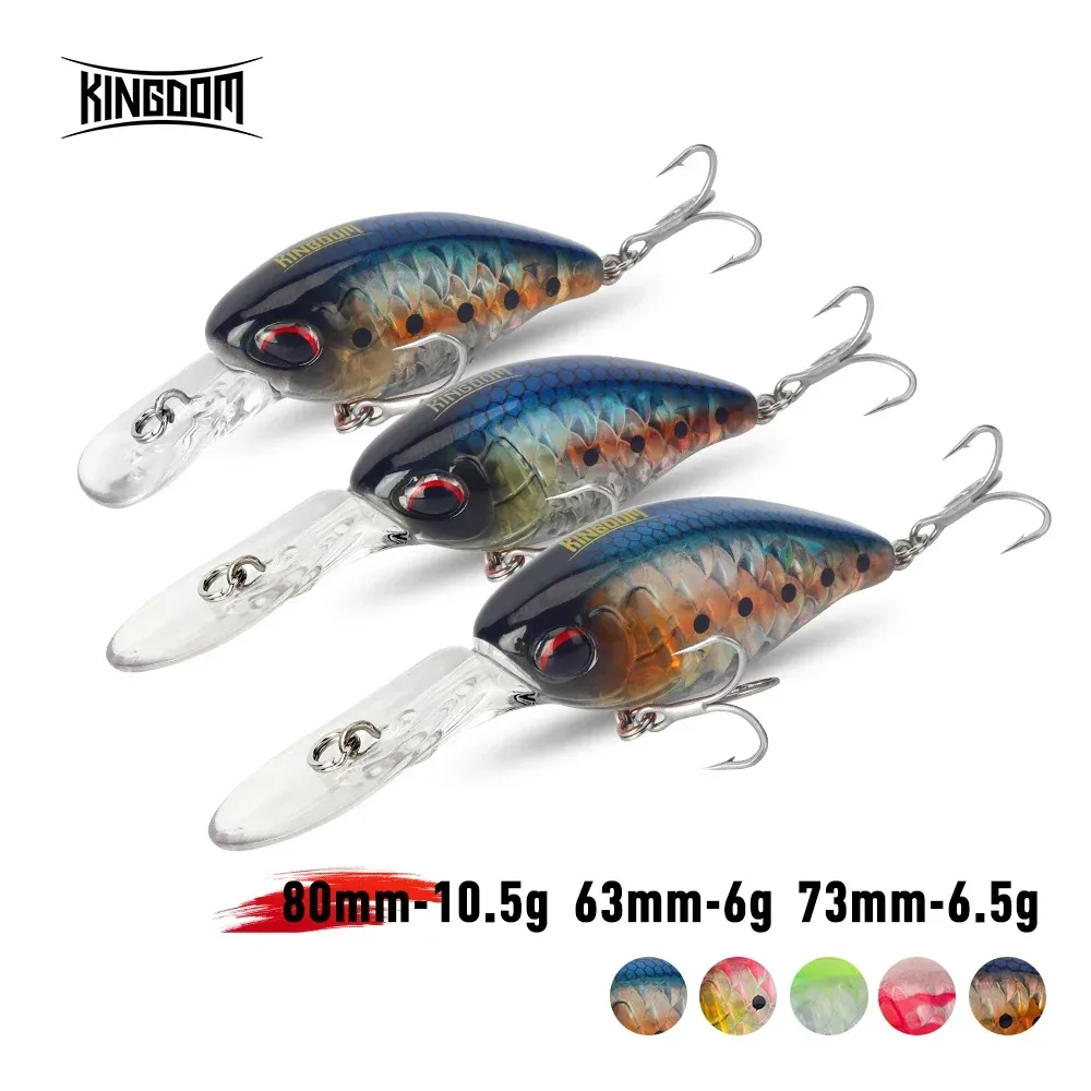 Kingdom Floating Crankbaits Minnow 6 g 6,5 g 10,5 g Geräusch künstliche harte Köder 3 Arten Lippenbarsch Hecht Forelle Süßwasser-Angelköder