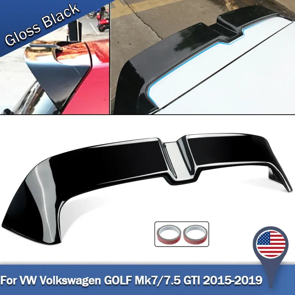 Heckspoilerflügel-Kofferraumlippe für Volkswagen Golf 7 MK7 MK7.5 GTI R Schrägheck 3-türig 5-türig 2014 2015 2016 2017?2020 glänzendes Schwarz