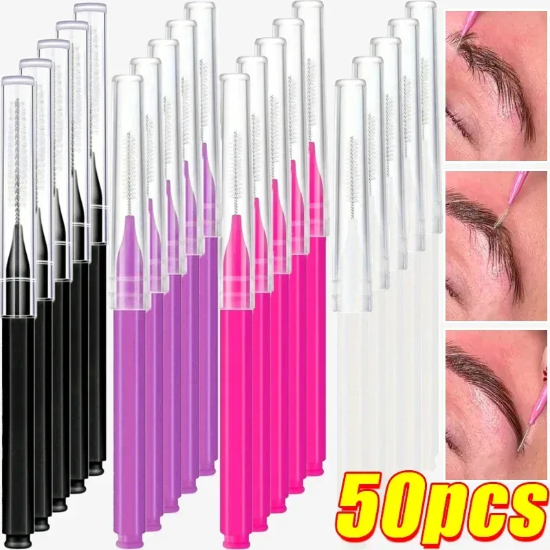 10/50PS Tragbare Mini Augenbraue Pinsel Einweg Wimpern Stirn Lifting Pinsel Applikatoren Lash Verlängerung Kamm Schönheit Make-Up-Tools