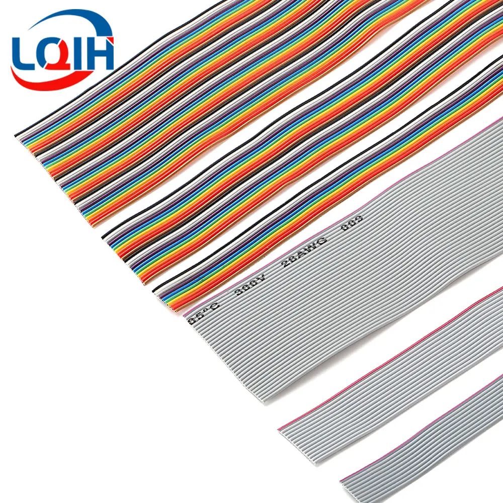 1/3/5Meter 6/8/10/16/18/20/26/34/40P 1,27mm Pitch Farbe Grau Flachbandkabel Regenbogen DuPont Draht für IDC 2,54mm FC Stecker