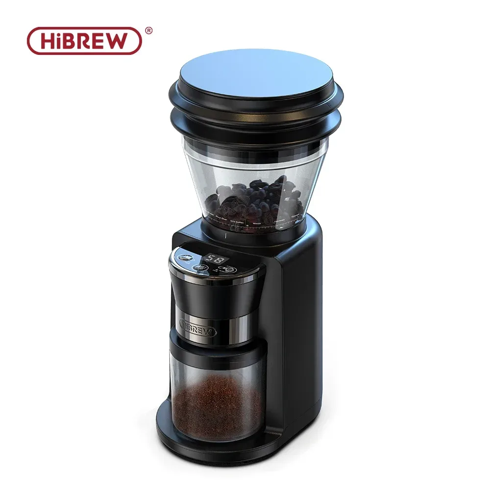 HiBREW Automatische Gratmühle, elektrische Kaffeemühle mit 34 Gängen für Espresso, amerikanischer Kaffee, zum Übergießen von visuellen Bohnen, Aufbewahrung G3