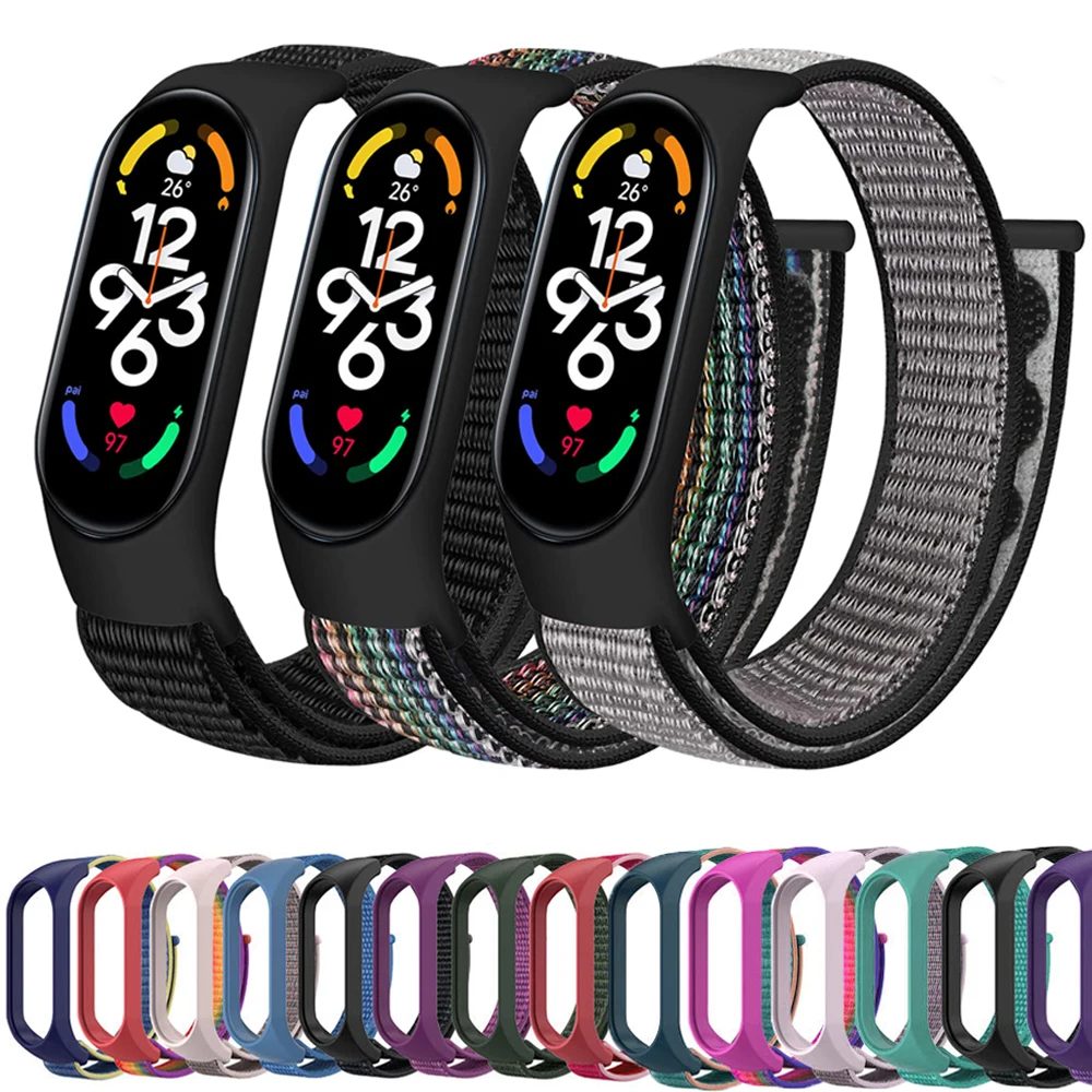 Nylons ch laufe für Xiaomi Mi Band 7-7 NFC Smartwatch Armband Sport Miband7 Correa Ersatz Armband Smart Band 7 6 5 4 3 Riemen