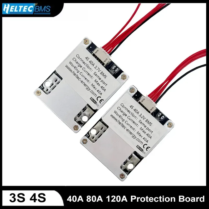 40A 80A 120A 3S Li-Ion 4S Lifepo4 Lithium-Batterie-Schutzplatine 12V 18650 3,7V 3,2V mit Balance BMS