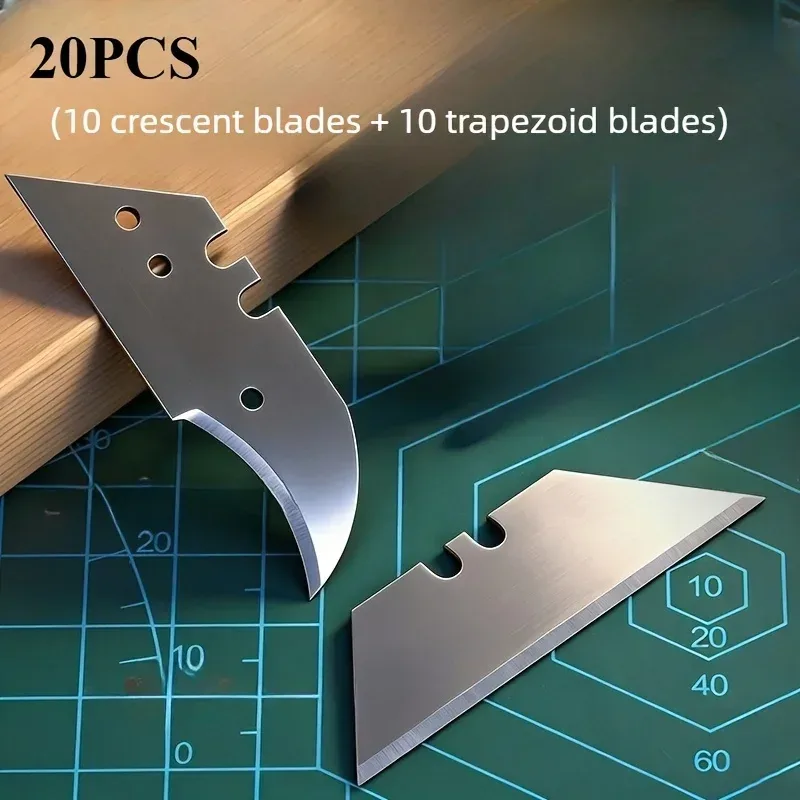 20 Stück Klingen für Kunstmesser, Klappmesser oder industrielle Schneidwerkzeuge ? ideal zum Schneiden von Tapeten, Teppichen und Kabeln