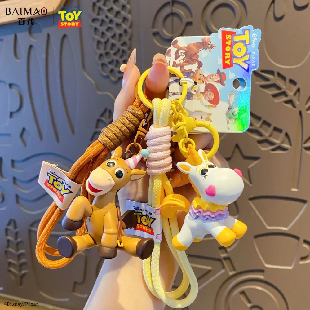 Original Toy Story Bullseye Pferd Schlüsselanhänger Niedliche Woody Pony Puppe Schlüsselring Rucksack-Anhänger Ornament Kreatives Geschenk