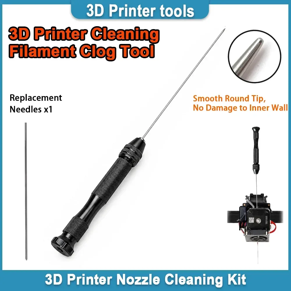 Clog Poke 3D-Drucker Zubehör: ?1,6mm Reinigungsnadel für alle 1,75mm Düsen, abnehmbare Nadel zur Düsenreinigung für 3D-Drucker