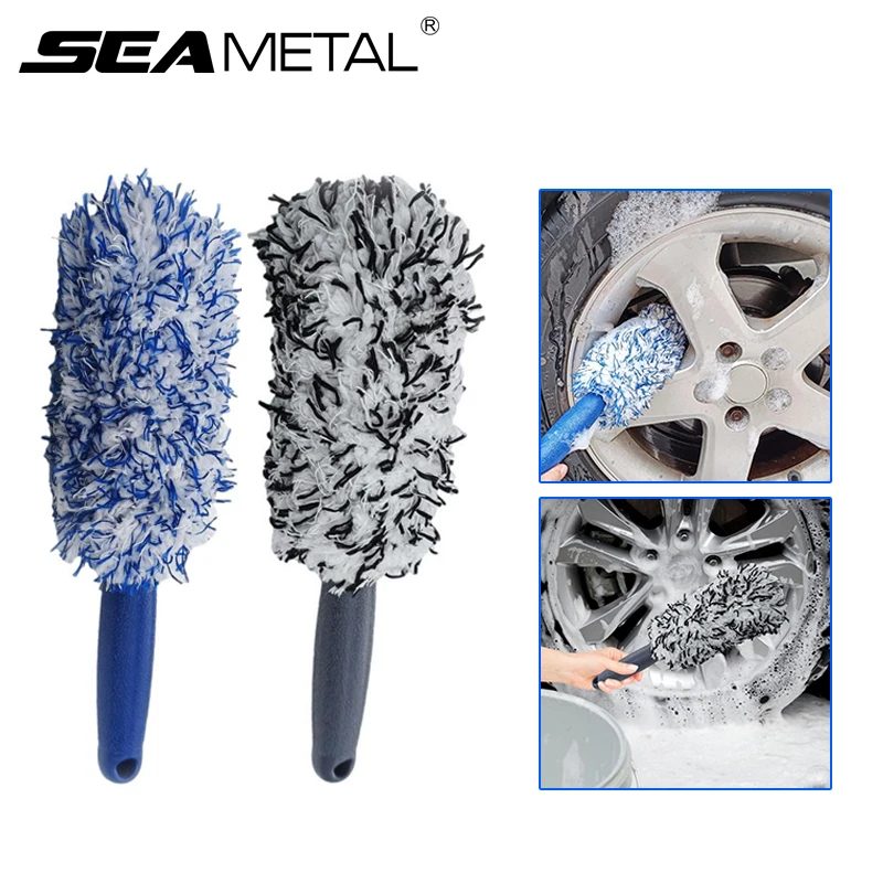 Seametal Autorad Reifen Felge Reinigungs bürste tragbare Plüsch Auto Radnabe Bürste Wasch werkzeug Auto Detail lierung Pflege Stauben tfernungs bürste