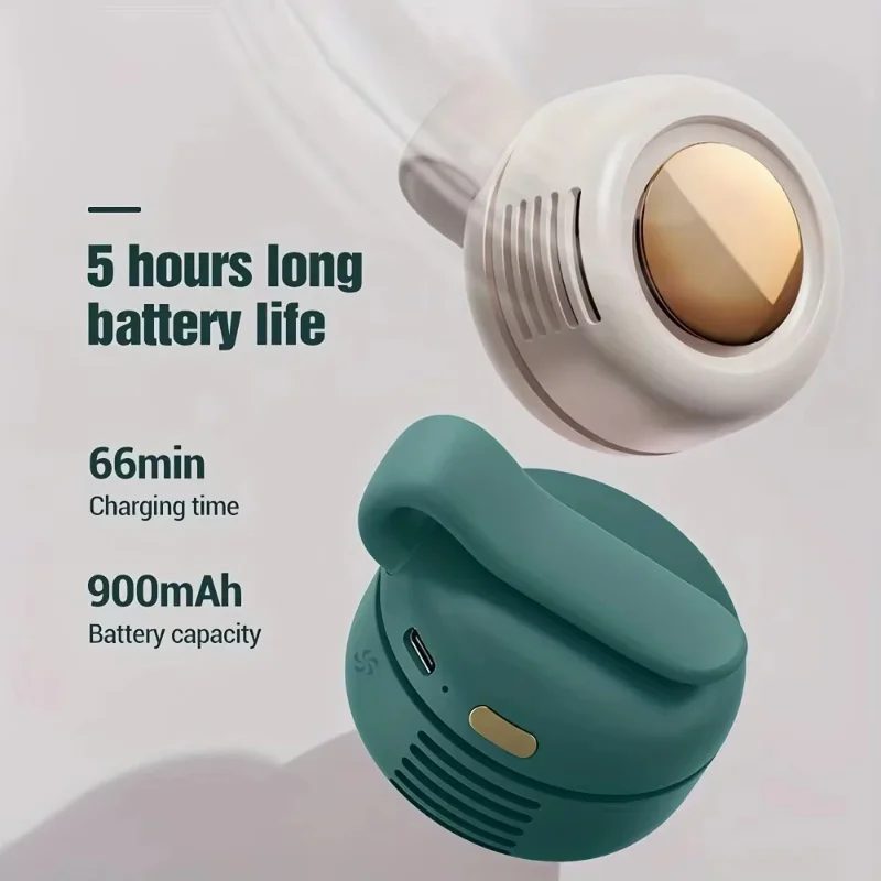 Tragbarer, leiser, kleiner, blattloser elektrischer Ventilator, kleiner Ventilator zum Anklippen an Hemd und Taille, Mini-Ventilator ohne Flügel, verstellbar, 3 Geschwindigkeitsstufen, für den