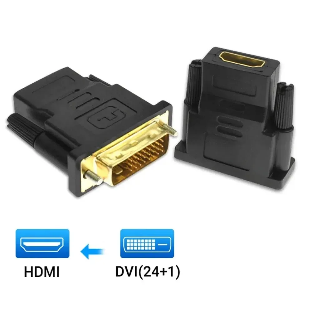 DVI zu HDMI Adapter DVI 24+1 zu HDMI-Kompatibel Überzogene Stecker DVI Stecker zu HDMI-kompatibel Video Konverter für PC HDTV Projektor