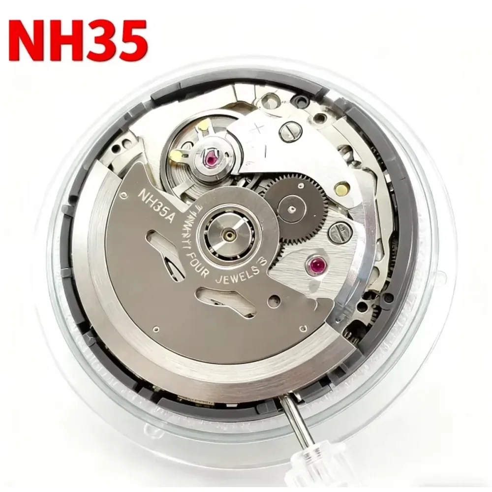 Japanisches Original NH35 Automatisches Mechanisches Uhrwerk Hohe Genauigkeit 24 Steine Mod-Uhr Ersatz NH35A Datum bei 3:00 Uhr
