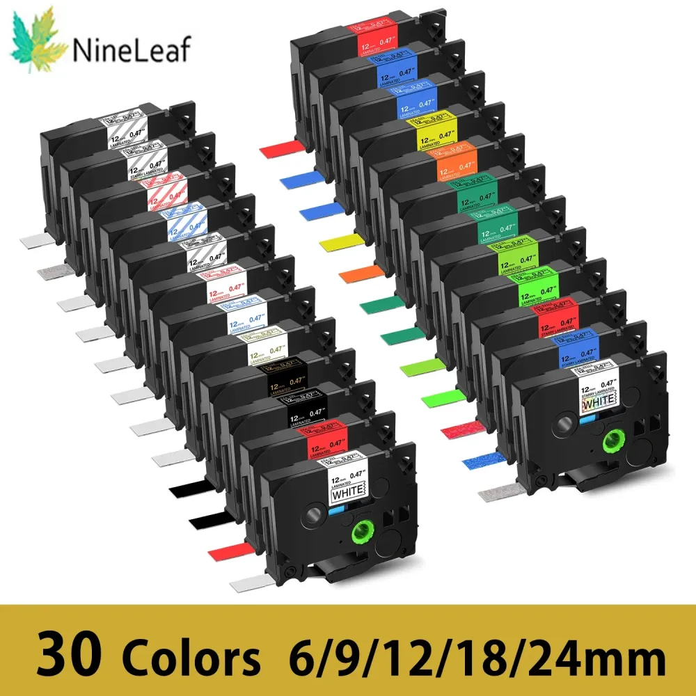 6/12/18/24 mm für Brother laminiertes Klebeband 231, kompatibel mit Tze-Label Tape tze231 für P-touch PTH110 P710BT H105 Etikettierdrucker