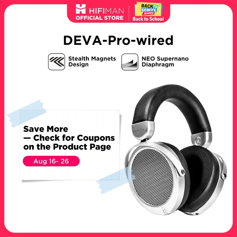 HIFIMAN Deva-Pro Over-Ear-Kopfhörer mit offener Rückseite, planarer Magnetkopfhörer mit Stealth-Magneten und kabelgebundener Version