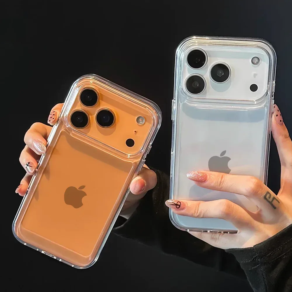 Luxuriöse Klare Harte Acryl-Handyhülle für iPhone 18 Pro Max 12 13 14 15 16 17 Pro Max Air 14 15 Plus Weiche Stoßfeste Schutzhülle