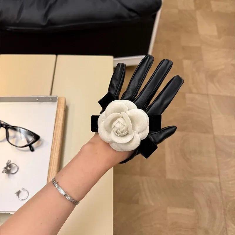 Hochwertige Luxus-Kamelienleder-Handschuhe im Koreanischen Ins-Stil und Hepburn-Stil, Exquisite Kleiderhandschuhe, Foto-Requisiten, Braut-Hochzeitshandschuhe
