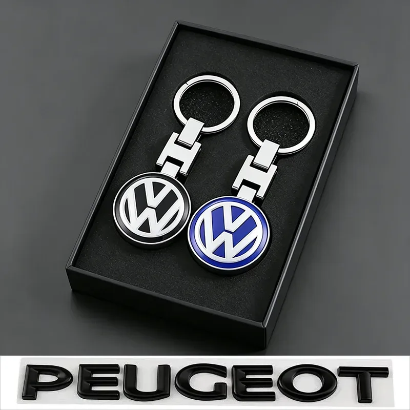 3D Metall Auto-Logo Schlüsselanhänger Zubehör Reifenventil für VW GTI Golf Polo Passat CC Tiguan T-ROC Jetta Arteon Beetle MK7.