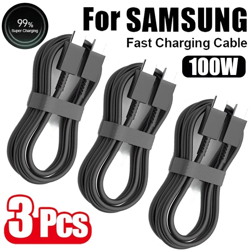 3 Stück PD 100 W USB Typ C auf C Schnellladekabel für Samsung Galaxy S22 S23 S24 S25 Plus Note Ultra A53 A54 Ladedatenkabel