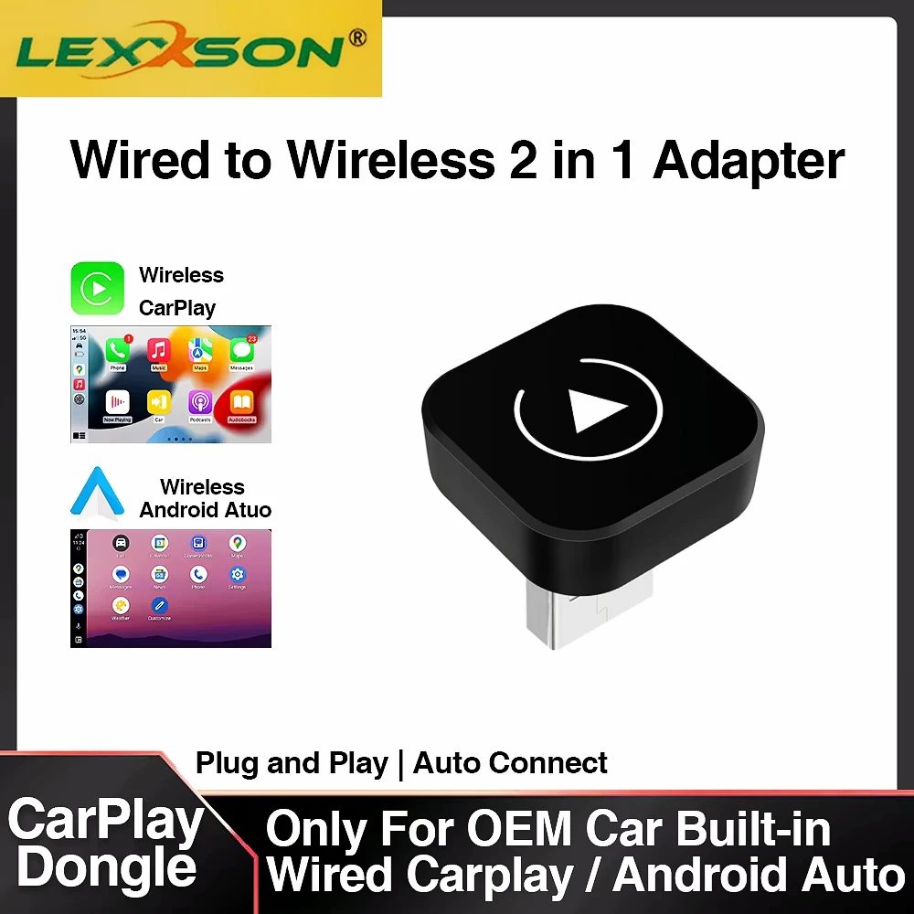2in1 Wireless CarPlay Dongle Drahtlose Android Auto Adapter AI Smart Box Auto Intelligente Systeme Für Auto Mit Wired CarPlay
