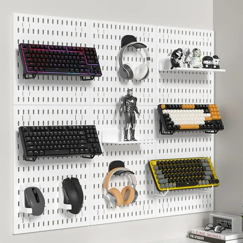 Ausstellungsregal im nordischen Stil, Hintergrundwand-Aufbewahrungsbrett: Einfache gebohrte Zimmer, kreative Wandaufbewahrung, Stecktafel, Wandkombination