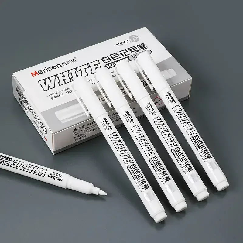 1/2/3/4/5 Stück weiße Markierungsstifte, 2,0 mm, ölig, wasserfest, weiß, DIY-Graffiti-Skizziermarker, Schreibwaren, Schreibbedarf, Schulbedarf