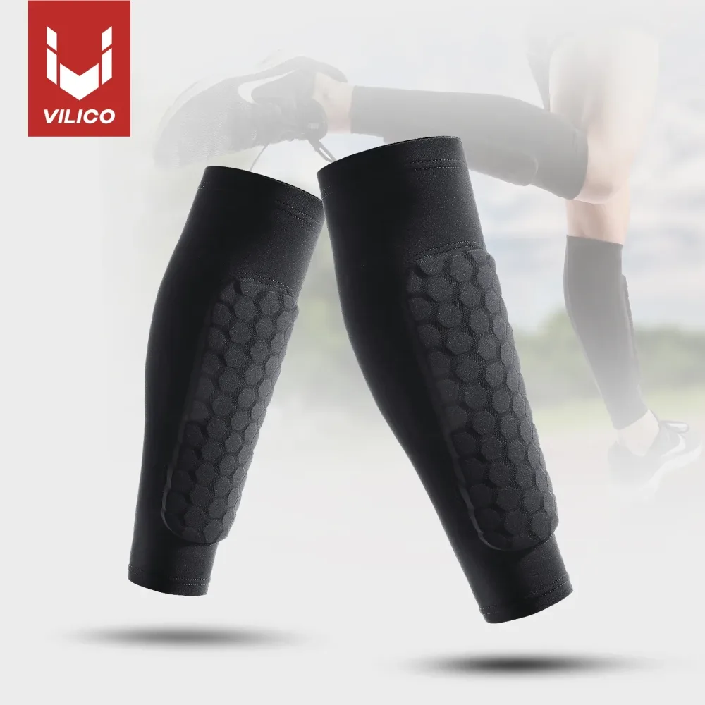 Beinmanschetten, Schienbeinschoner, stoßfest, Wabenmuster, Nylon, Stützsocke, Schienbeinschutz, Fußballausrüstung, Fußballschilde, Sport-Leggings