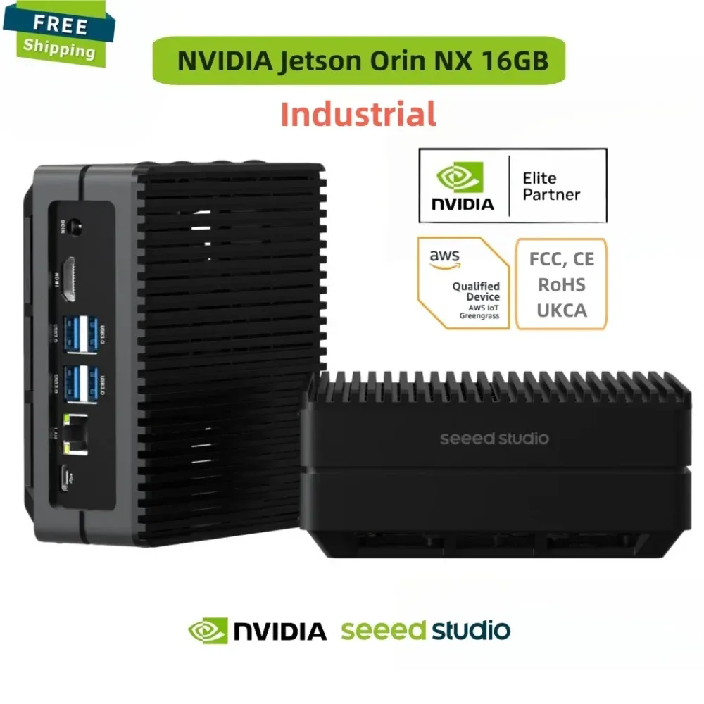 NVIDIA Jetson Orin NX 16 GB, Edge AI Device reComputer J4012,4xUSB 3.2,M.2 Key E & Key M Slot,Aluminiumgehäuse