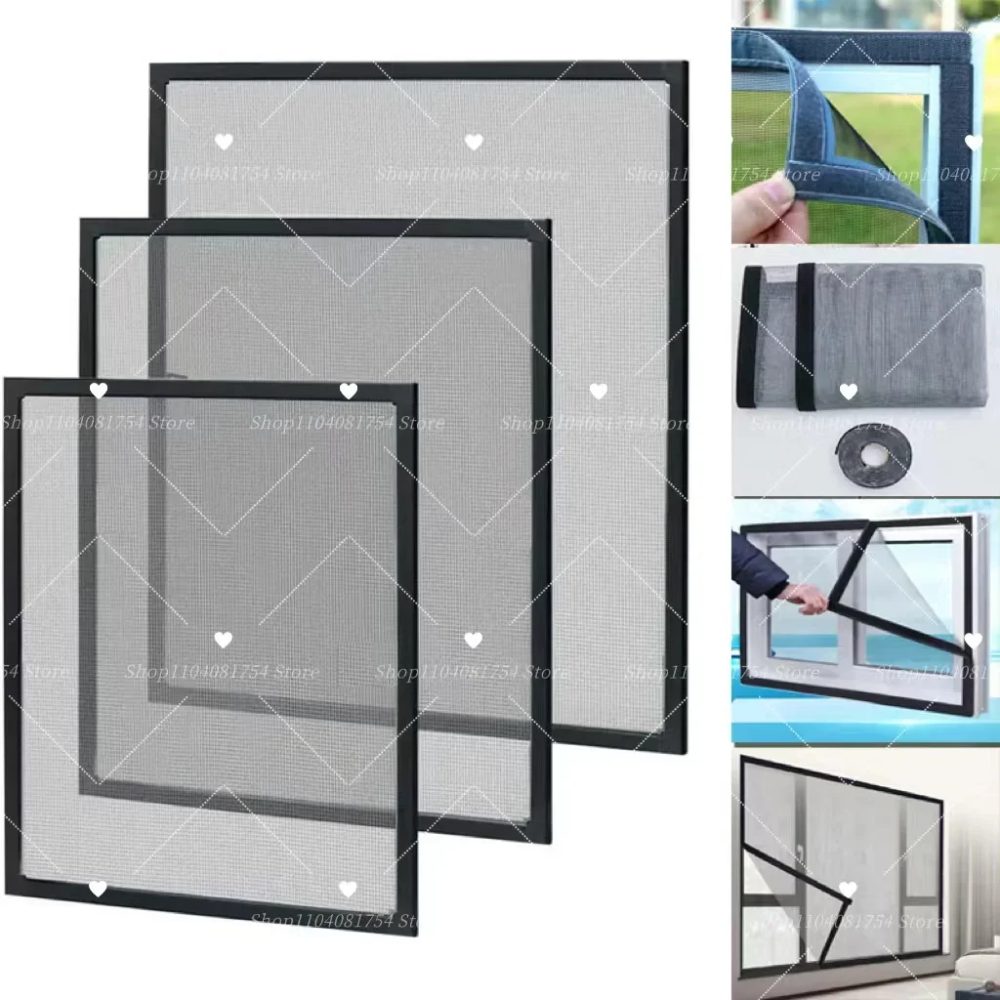 ?   Selbstklebendes Anti-Mücken-Fenstergitternetz, anpassbare Größe, Anti-Moskitonetz, sommerliches insektensicheres Moskitonetz für Fenster
