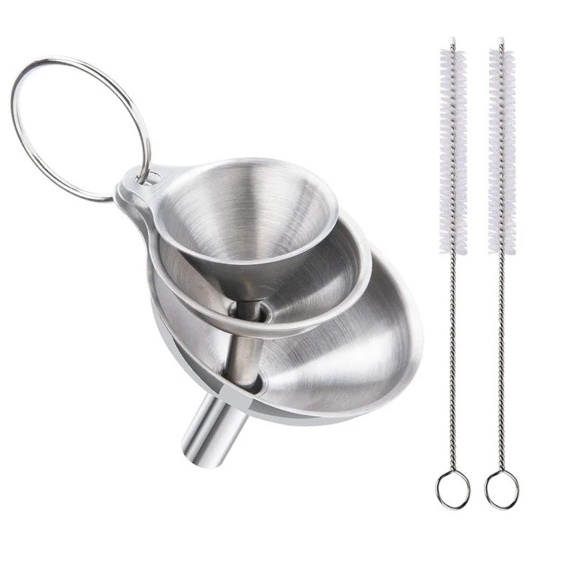 3/5-teiliges Küchentrichter-Set aus Edelstahl, Trichter aus lebensmittelechtem Metall zum Befüllen von Flaschen, kleine Trichter für Gewürze mit ätherischen Ölen
