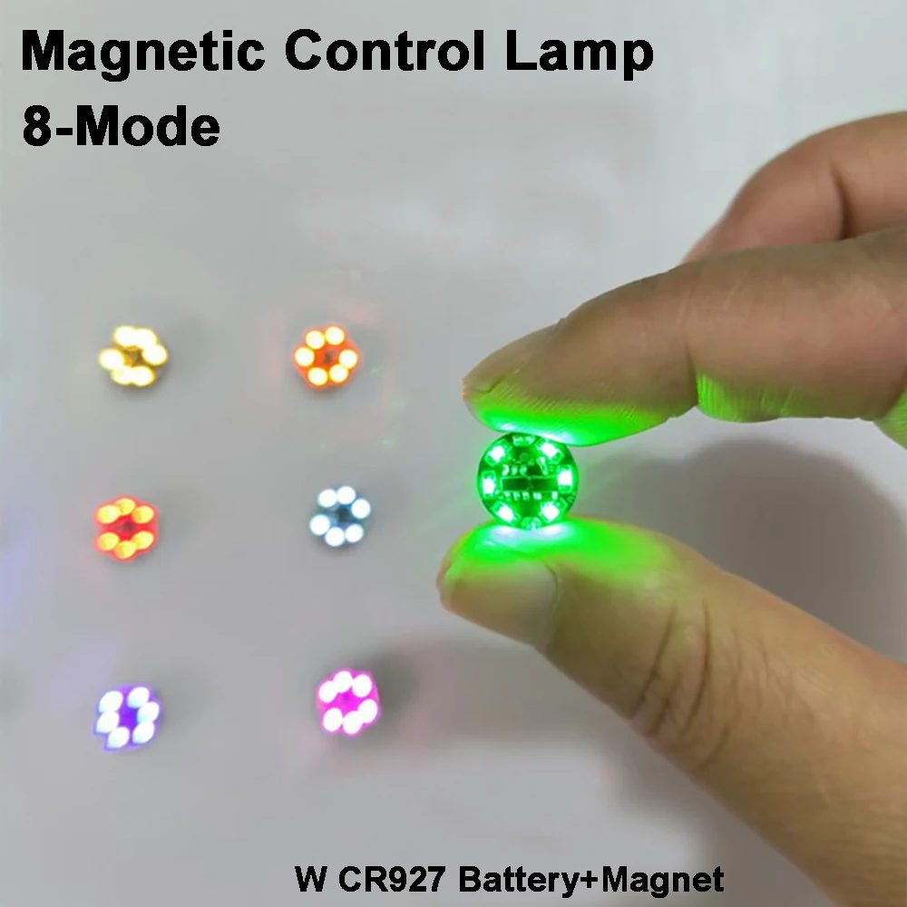 8Mode Drahtlose LED Magnetische Steuerlampe Magnet Induktion Blinkende Flow Lights + Button Batterie + Magnet DIY Spielzeug Modell Multi Farbe
