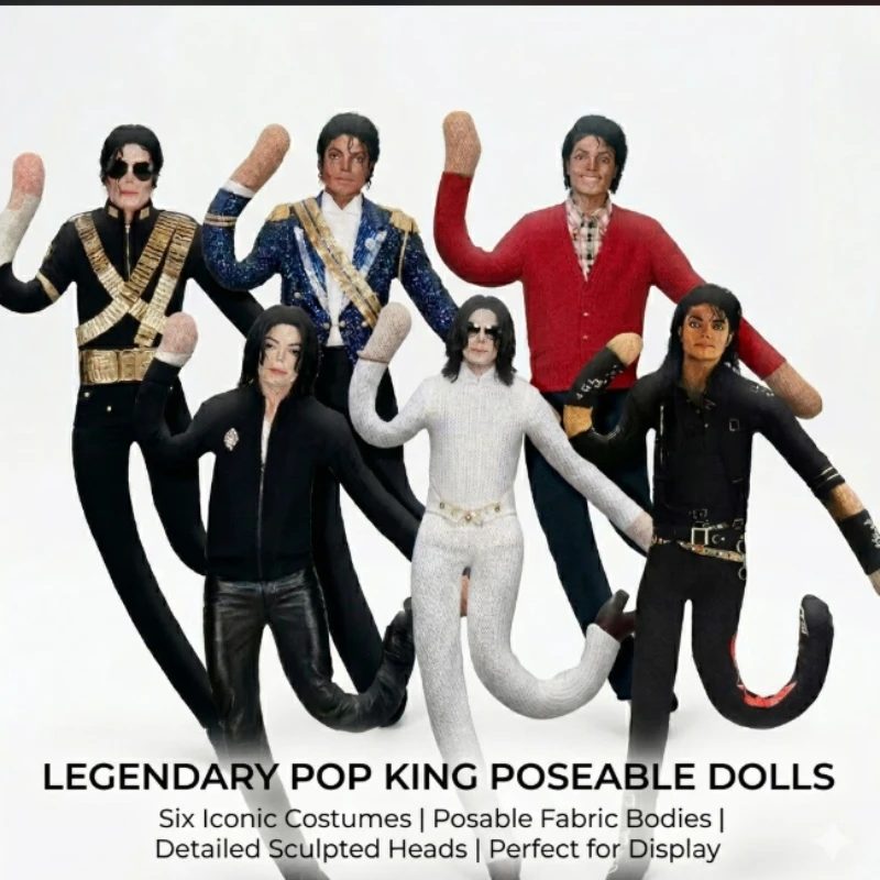 Michael Jackson Cosplay Requisiten-Puppe Plüschfigur Abstrakte Gelenkbewegliche Puppen Weiche Stoffpuppen Raumdekoration Sammlerstück Geschenk