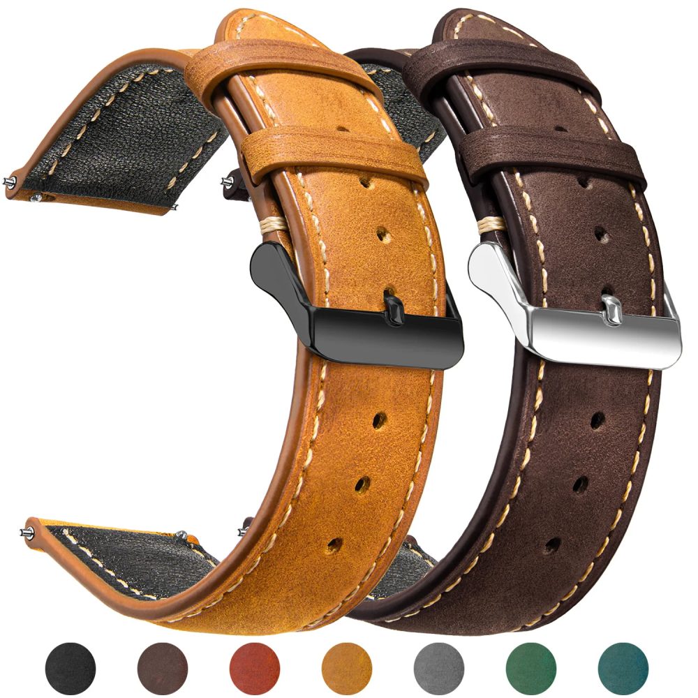 Wachs Vintage Schnellverschluss 14mm 16mm 18mm 20mm 22mm 24mm Echtleder Uhrenarmbänder für Männer Frauen Top Grain Leder Uhrenarmband