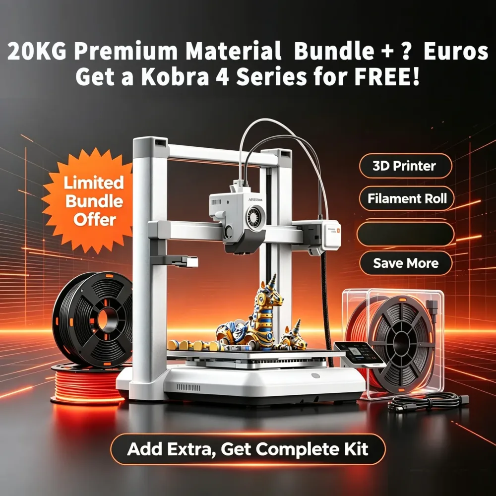 Tolles Angebot: Upgrade auf Kobra 4 3D-Drucker + 20KG PLA Filament-Paket ODER Upgrade auf Kobra 4 Combo 3D-Drucker + 20KG PLA-Paket