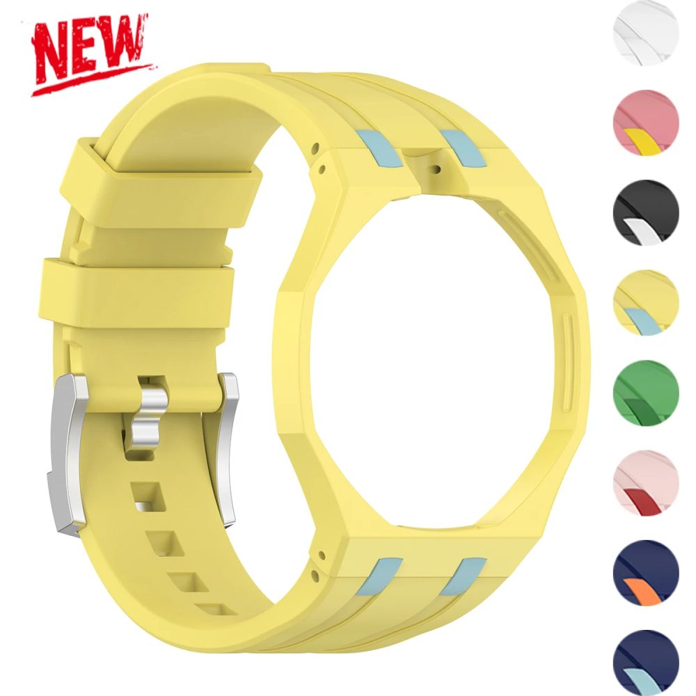2-in-1 PC Mod-Kit Gehäuse + Armband für Swatch AP Royal Pop Modifikation Integrierte Silikon Matt-Abdeckung Stoßfänger Band Zubehör